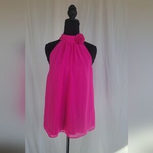 CeCe Vibrant Pink Halter Blouse